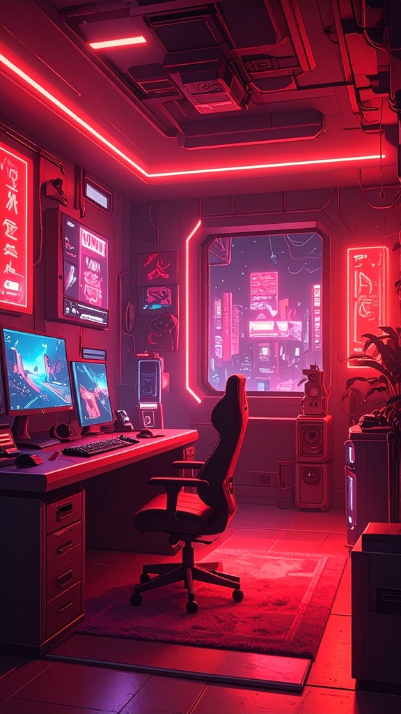 【背景素材】ゲーミング部屋55枚セット【配信素材】