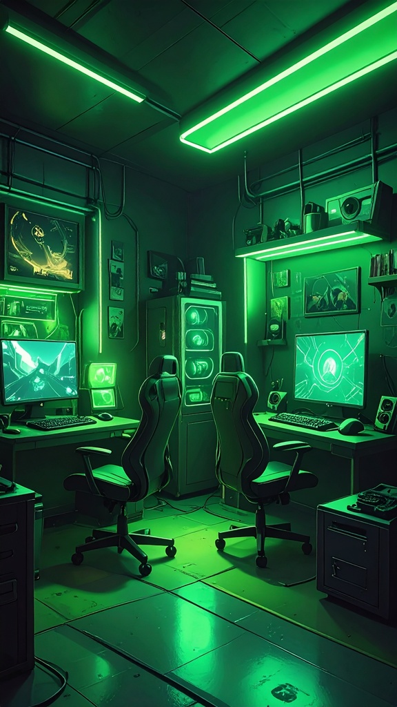 【背景素材】ゲーミング部屋55枚セット【配信素材】