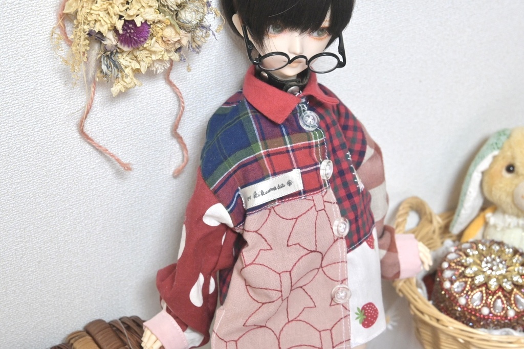 パッチワークで✳︎切り替えシャツ