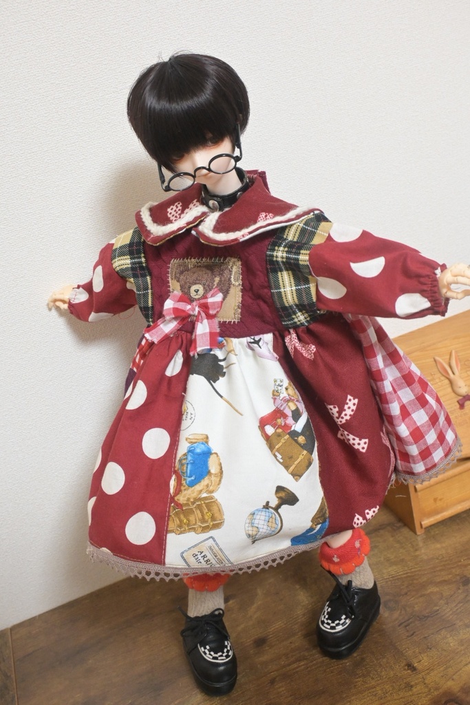 繋げてテディ☆ぱっちわーくワンピ