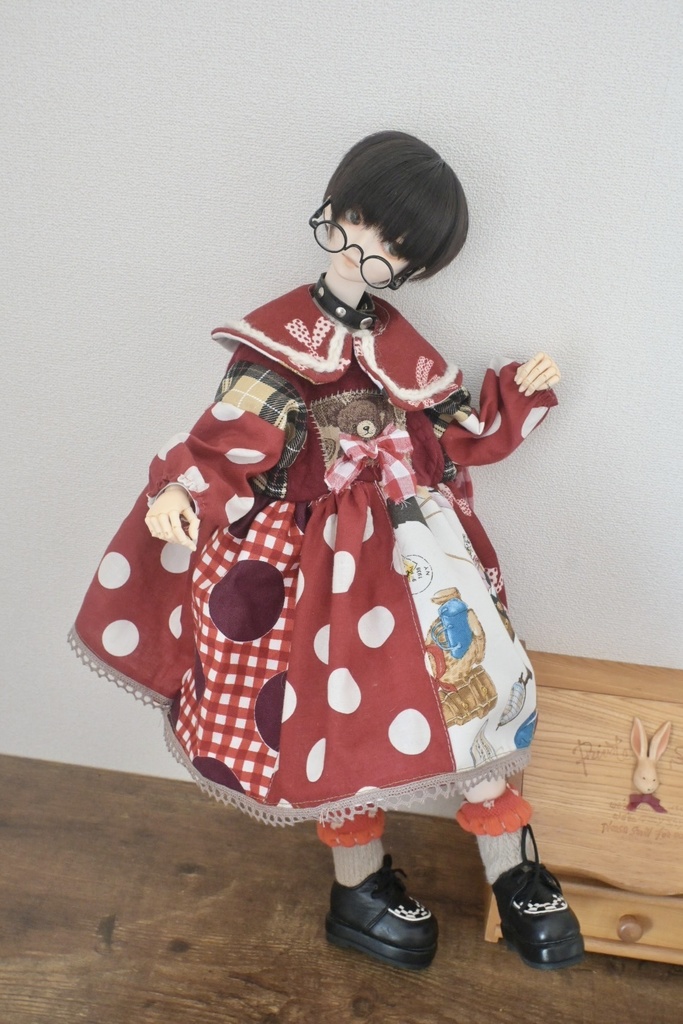 繋げてテディ☆ぱっちわーくワンピ