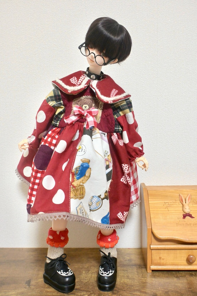 繋げてテディ☆ぱっちわーくワンピ