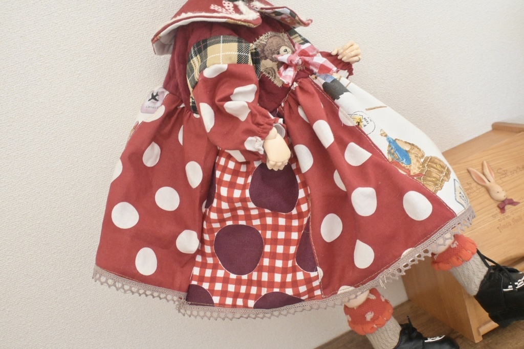 繋げてテディ☆ぱっちわーくワンピ