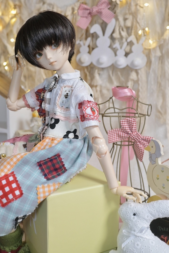 こいぬパッチワーク✳︎ワンピ