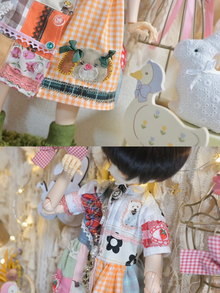 こいぬパッチワーク✳︎ワンピ