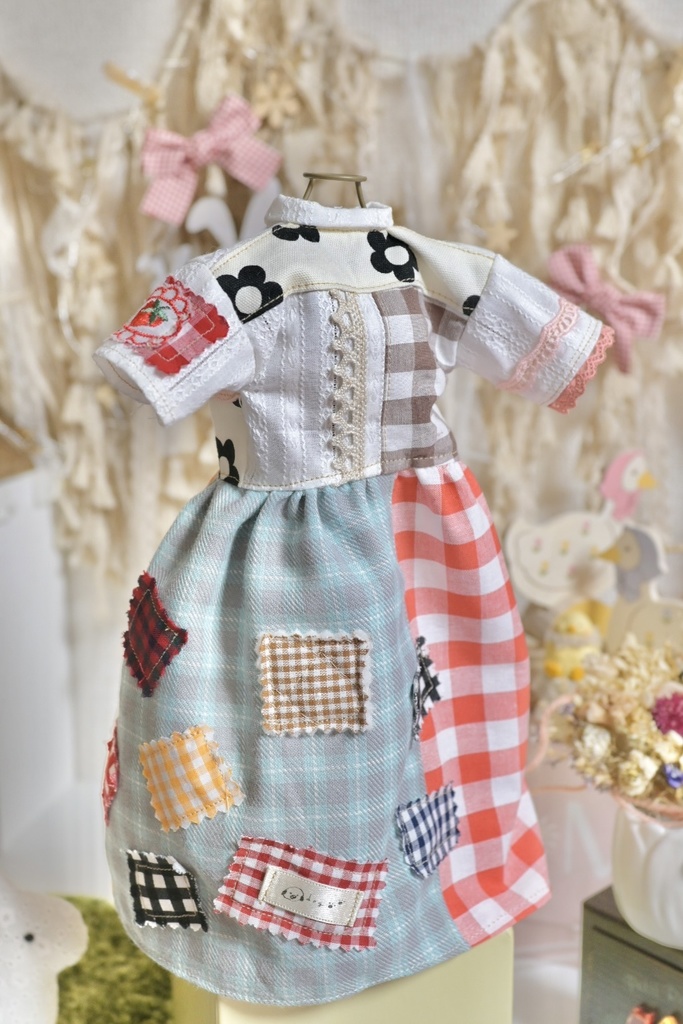 こいぬパッチワーク✳︎ワンピ