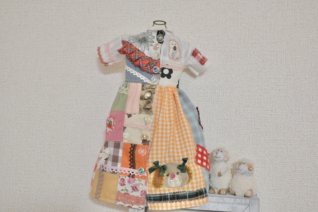 こいぬパッチワーク✳︎ワンピ