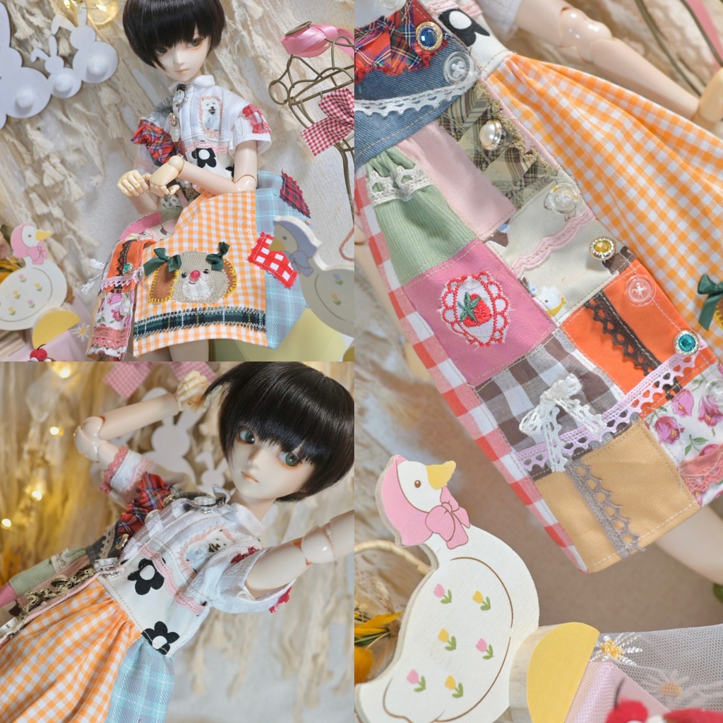 こいぬパッチワーク✳︎ワンピ