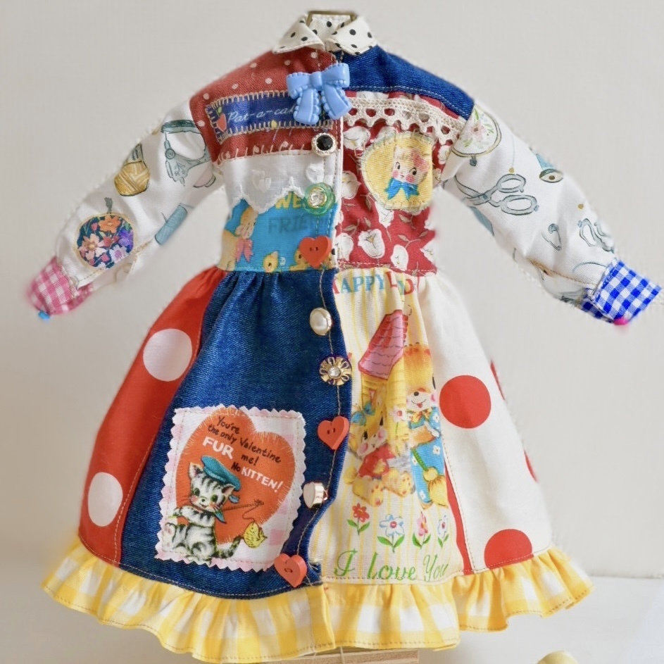 レトロpop✳︎パッチワークワンピ♩