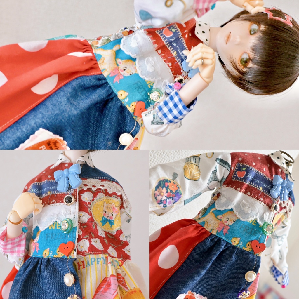 レトロpop✳︎パッチワークワンピ♩