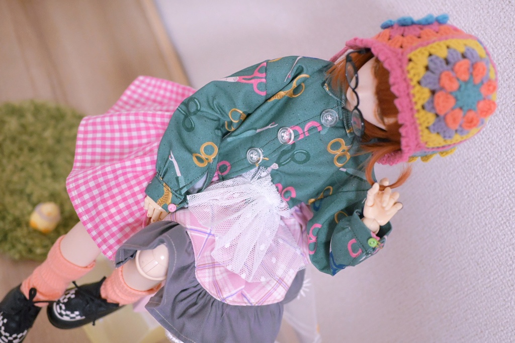 チョキチョキ✂️古着風シャツワンピ!