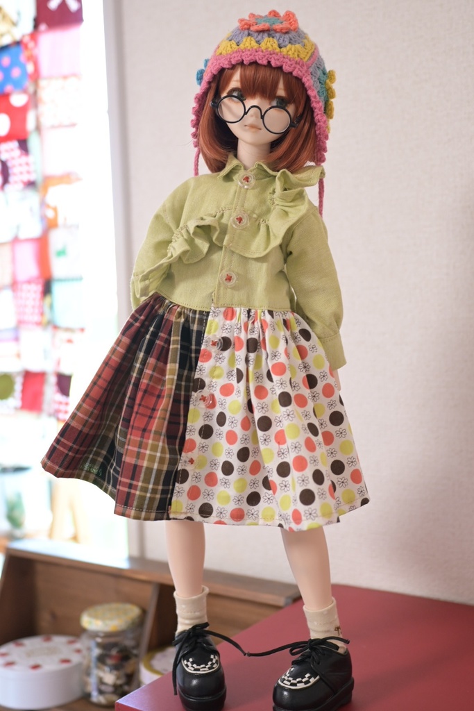 可愛さ急上昇↗️✳︎ななめフリルの古着風ワンピ