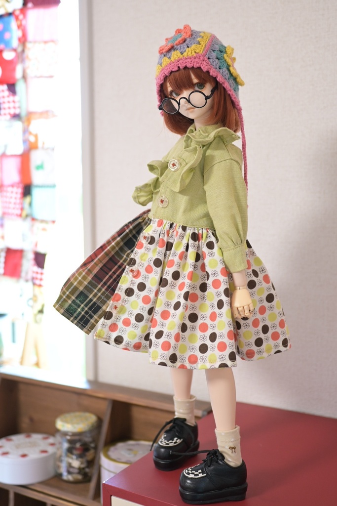 可愛さ急上昇↗️✳︎ななめフリルの古着風ワンピ