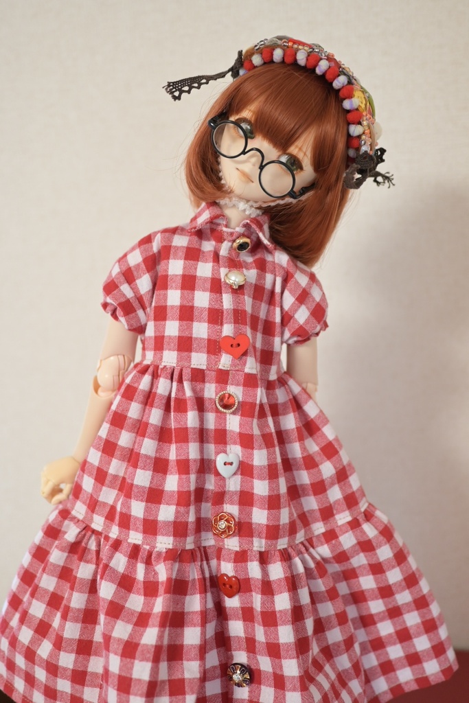 夏っぽギンガム🌺きらめきボタンワンピ