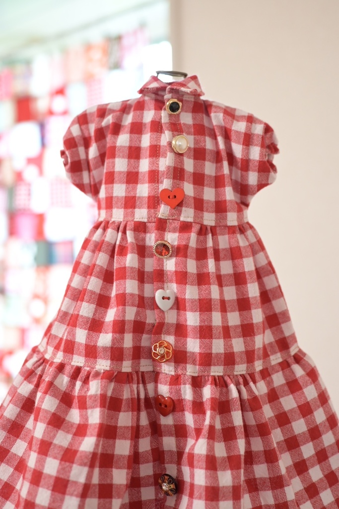 夏っぽギンガム🌺きらめきボタンワンピ