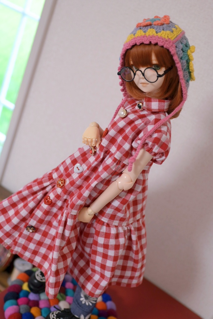 夏っぽギンガム🌺きらめきボタンワンピ