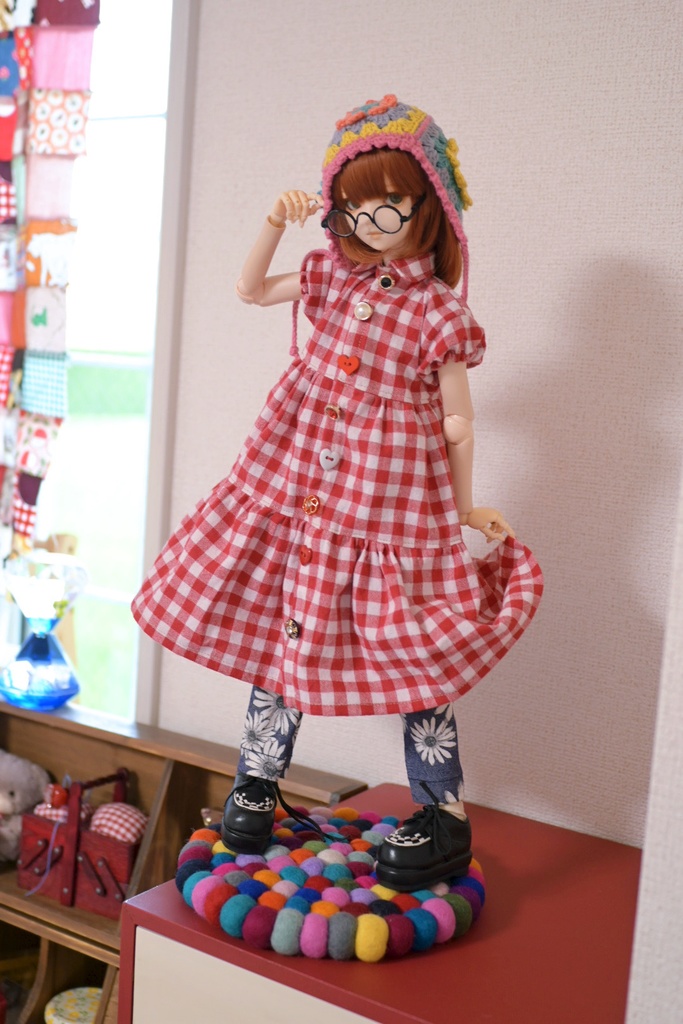 夏っぽギンガム🌺きらめきボタンワンピ