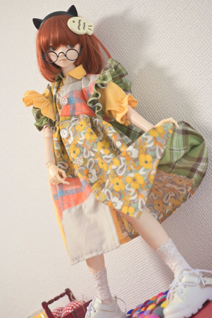 だいじょ〜ぶ☆肩フリル切り替えワンピ〜ス!