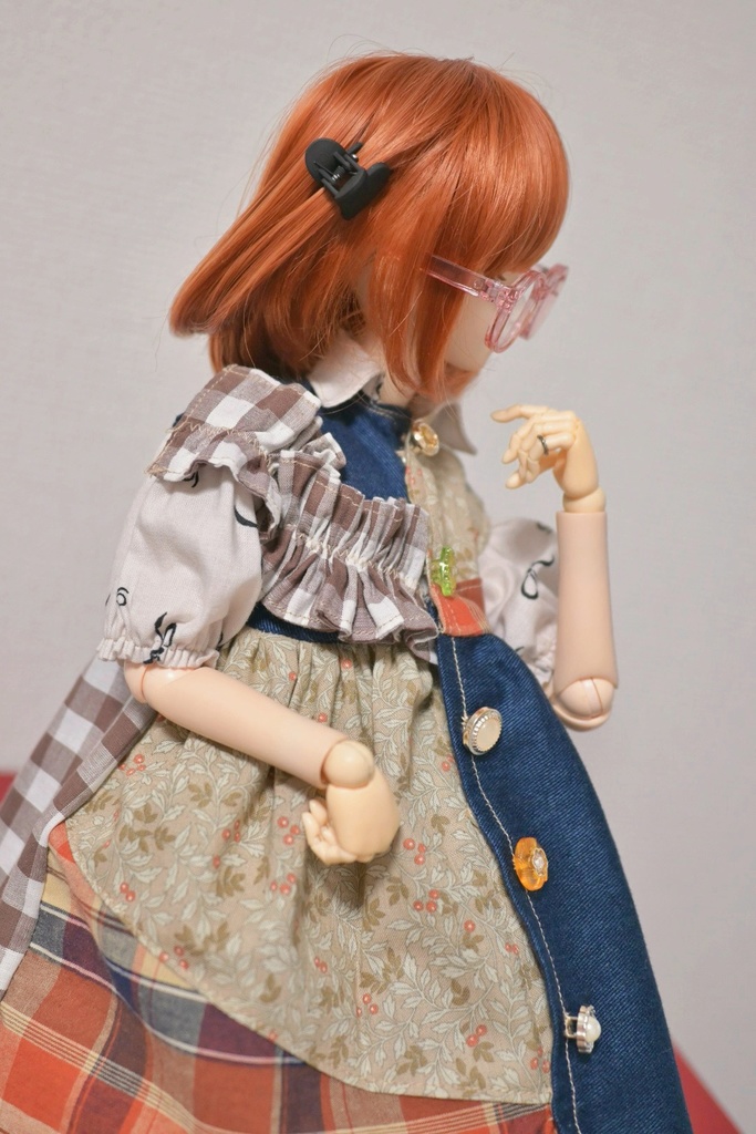 せーの!チェック×デニムの切り替えワンピ❤︎