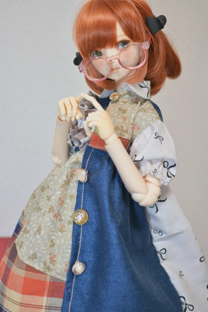 せーの!チェック×デニムの切り替えワンピ❤︎