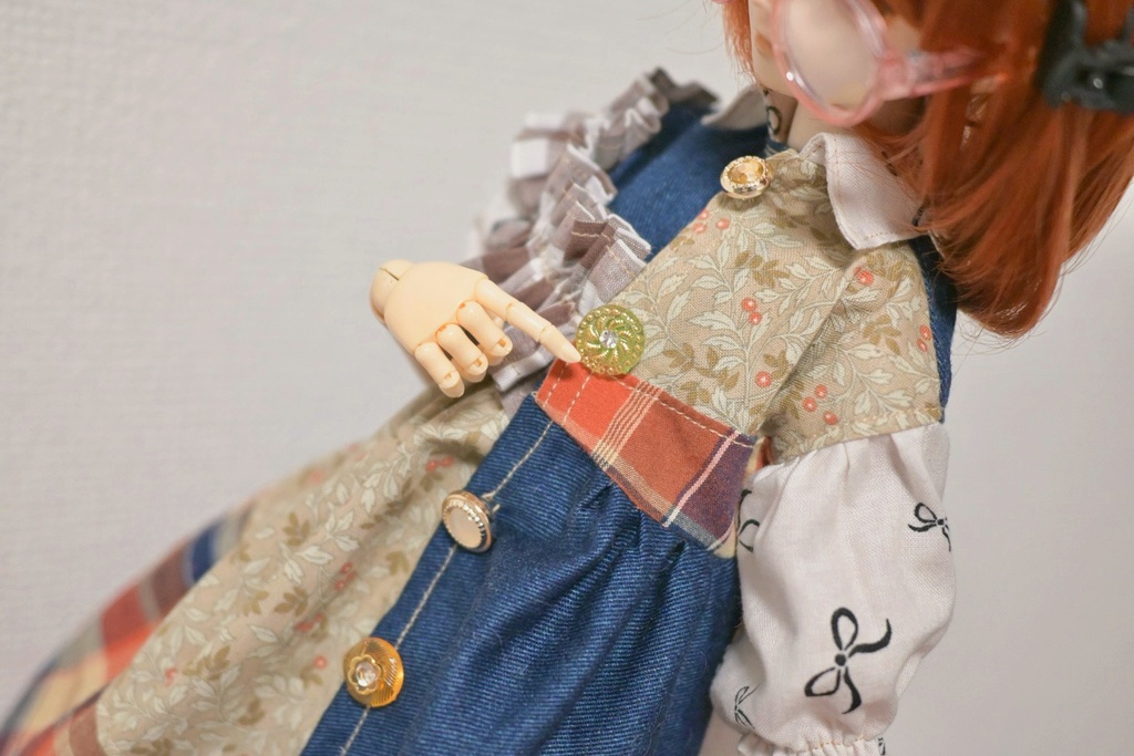 せーの!チェック×デニムの切り替えワンピ❤︎