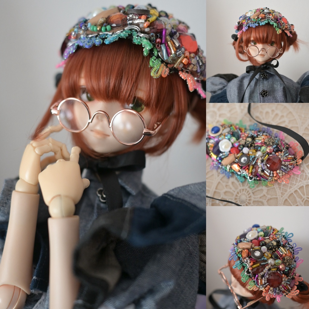 煌めき独り占め⟡˚.⋆ビジュー刺繍ヘッドドレス