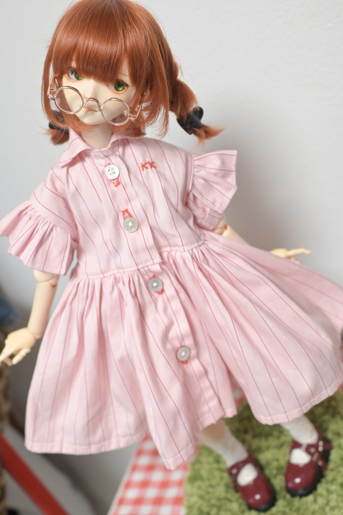 春めいて桃色♡ストライプワンピ✳︎