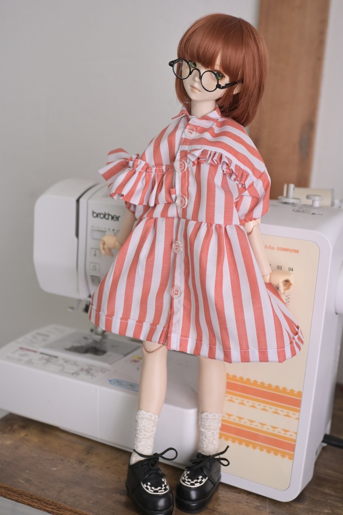 ストライプ♥フリルわんぴ〜すっ