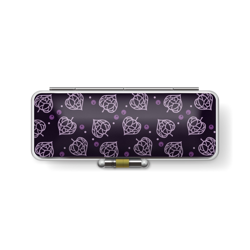 透かし鬼灯印鑑ケース(黒×葡萄)