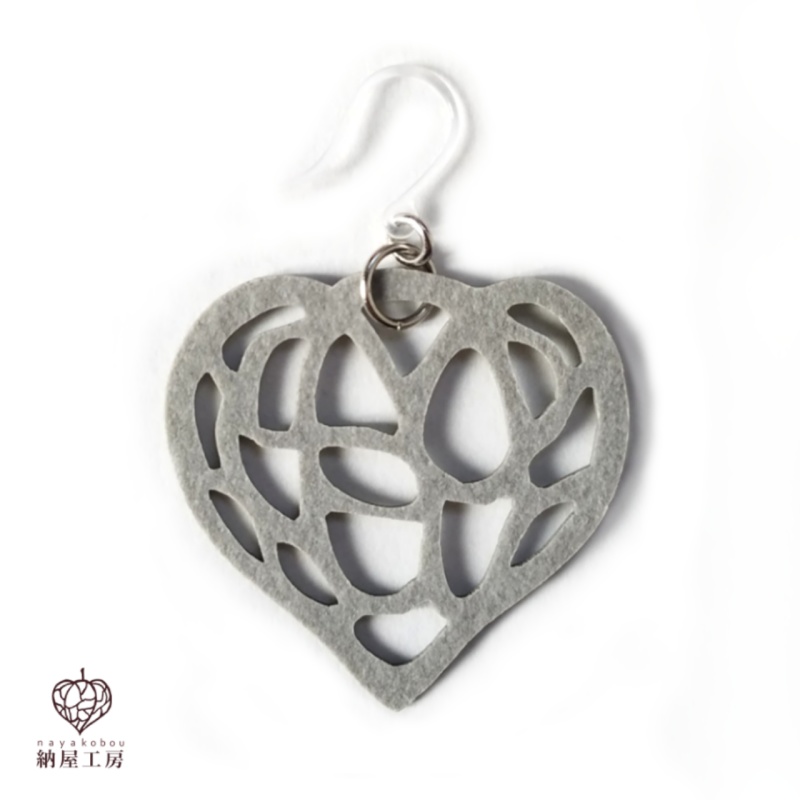 紙ピアス・イヤリング（灰）