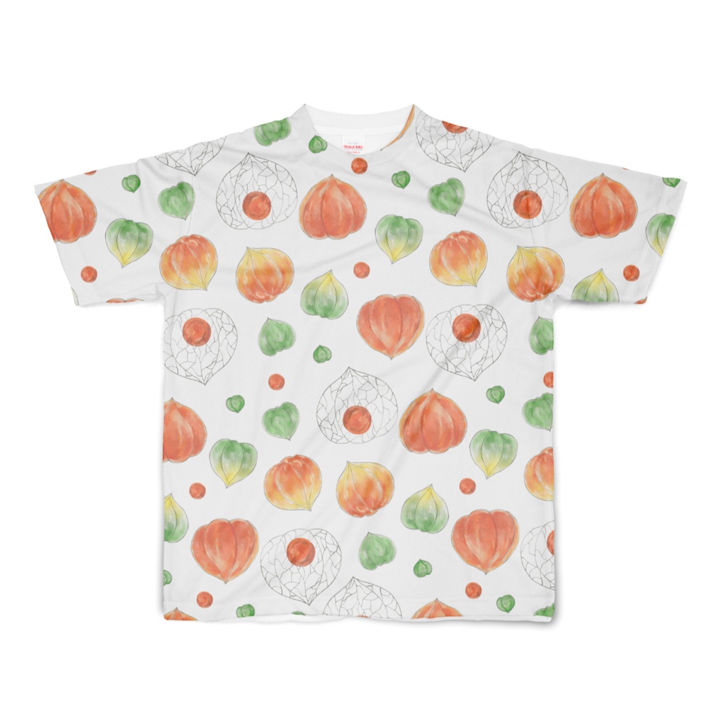 いろづく鬼灯 総柄Tシャツ