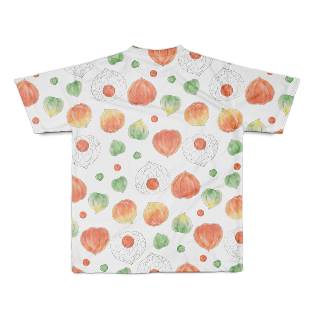 いろづく鬼灯 総柄Tシャツ