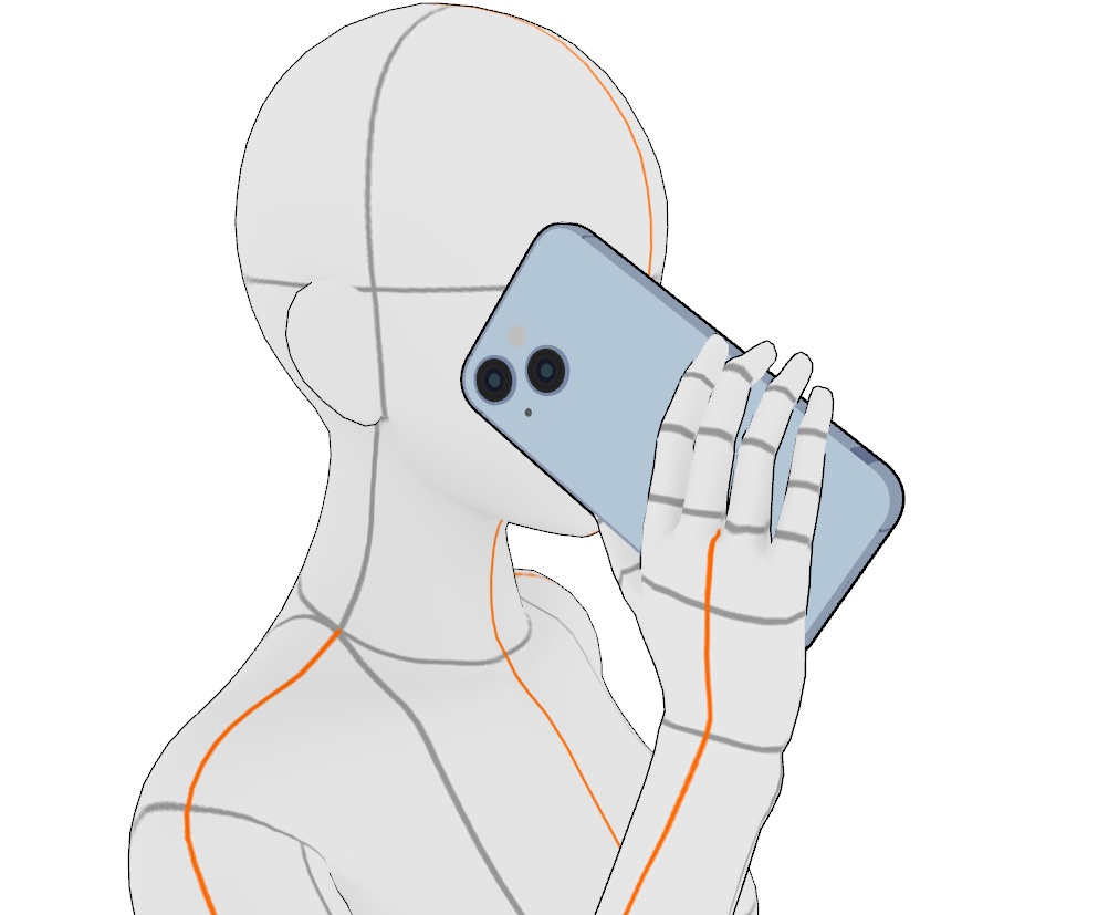 【CLIP STUDIO対応】スマートフォン3D素材 - iPhone14風