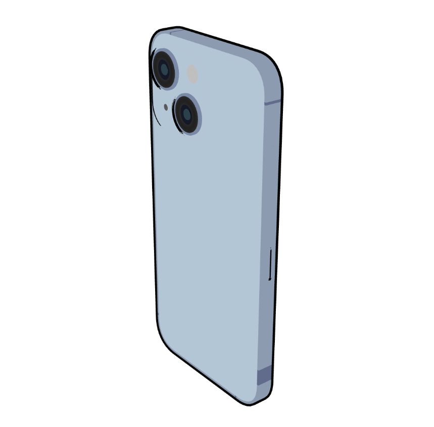 【CLIP STUDIO対応】スマートフォン3D素材 - iPhone14風