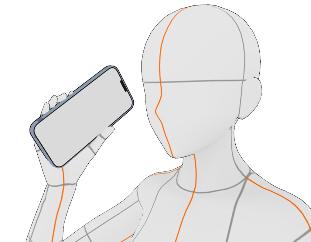 【CLIP STUDIO対応】スマートフォン3D素材 - iPhone14風