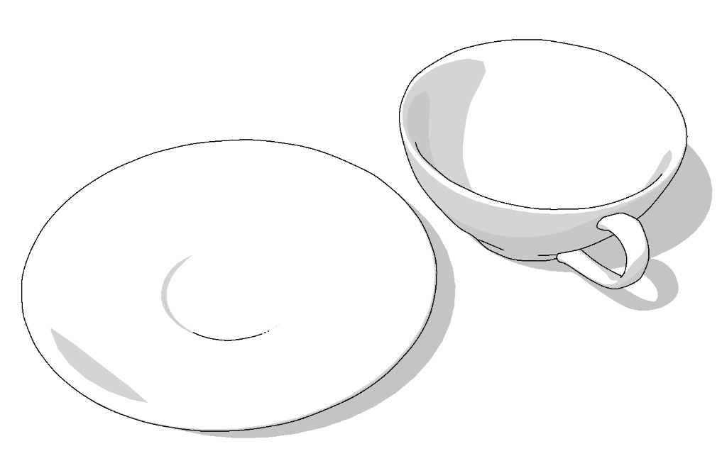 【CLIP STUDIO対応】ティーカップセット3D素材 - 01