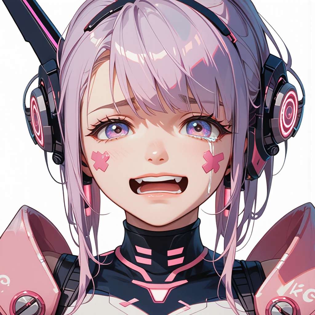 【透過PNG】サイバーパンク少女「ステラ」素材パック（表情4種）