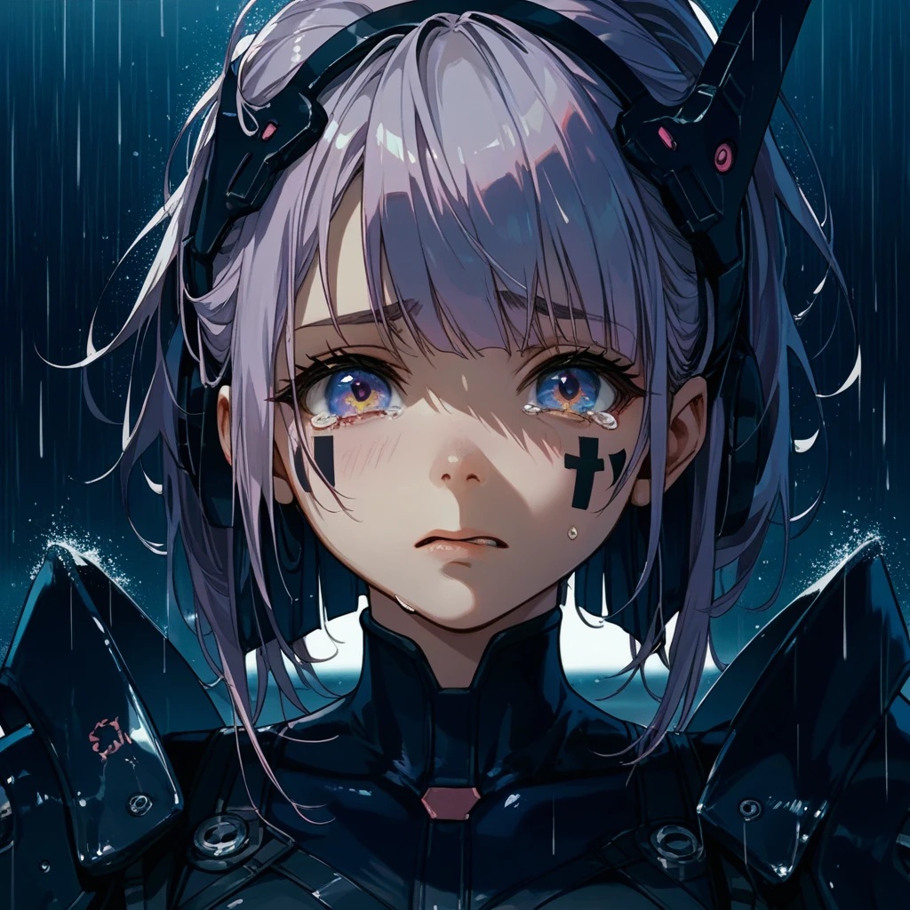 【素材】サイバーパンク少女「ステラ（悲）」イラストパック【AI】8枚
