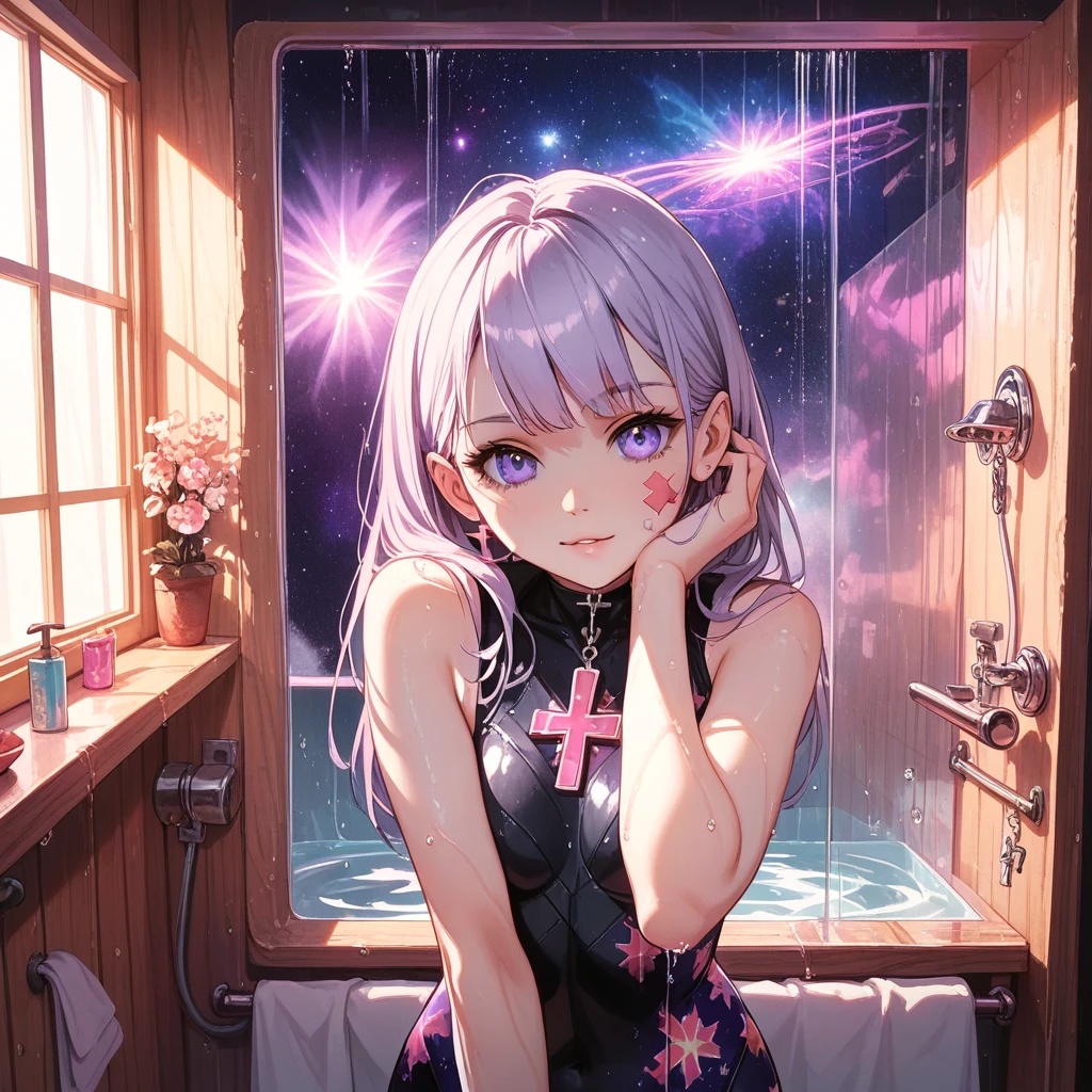 【素材】サイバーパンク少女「ステラ（シャワー）」イラストパック【AI】