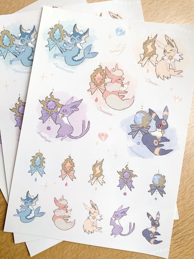 B-SIDE LABELポケモンステッカー イーブイ＆シャワーズ