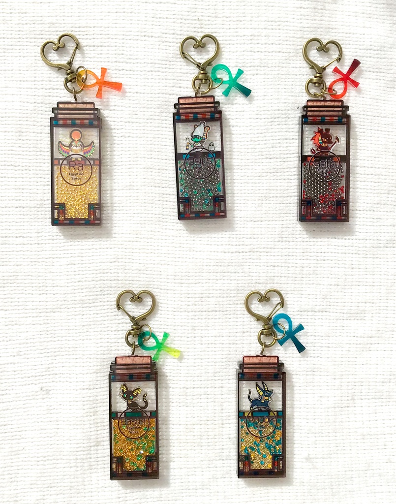 エジプト神×スパイス風◆三層アクリルキーホルダー