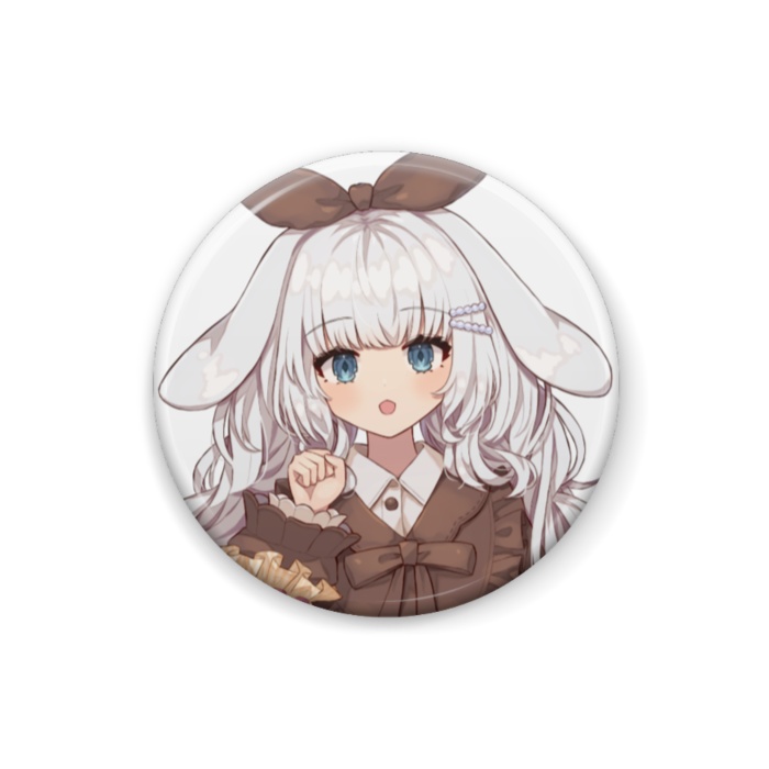ぐー缶バッジ（背景ピンク）