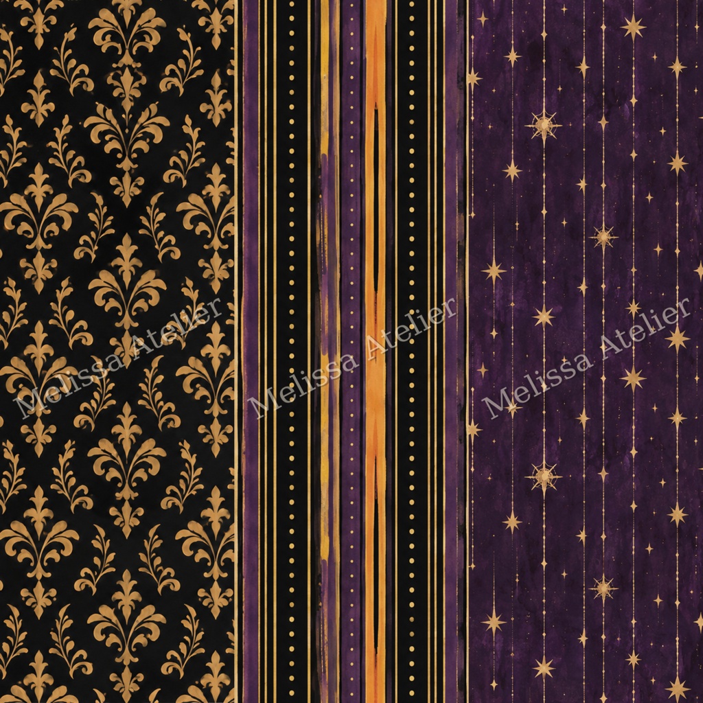 シックで幻想的なハロウィン デジタルペーパー12枚|Elegant Halloween【背景素材・商用利用OK】