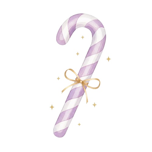 パステルパープル・水彩クリスマスコレクション (PNG形式)