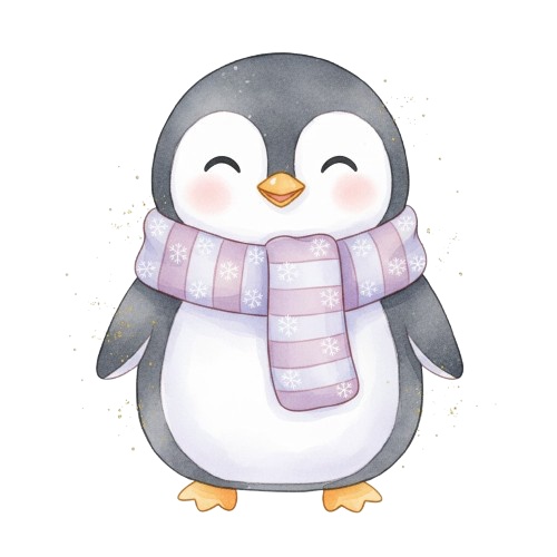 パステルパープル・水彩クリスマスコレクション (PNG形式)