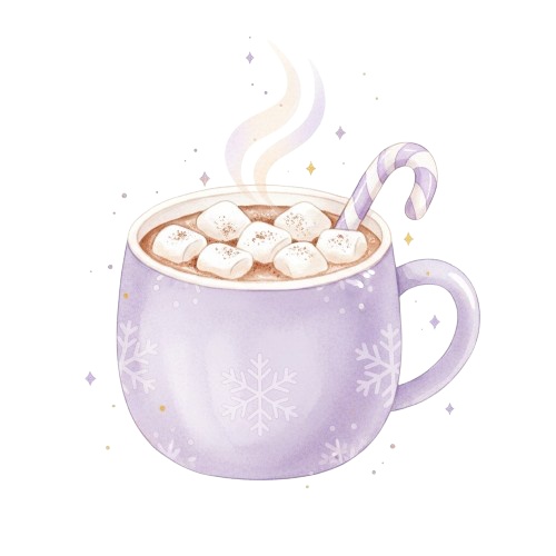 パステルパープル・水彩クリスマスコレクション (PNG形式)