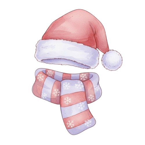 パステルパープル・水彩クリスマスコレクション (PNG形式)