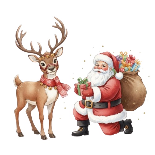 水彩クラシッククリスマスコレクション (PNG形式)