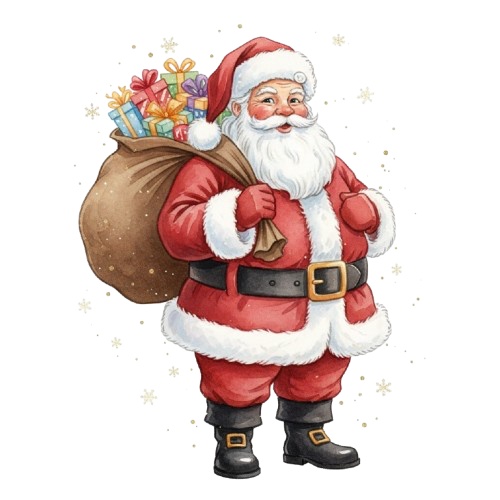 水彩クラシッククリスマスコレクション (PNG形式)