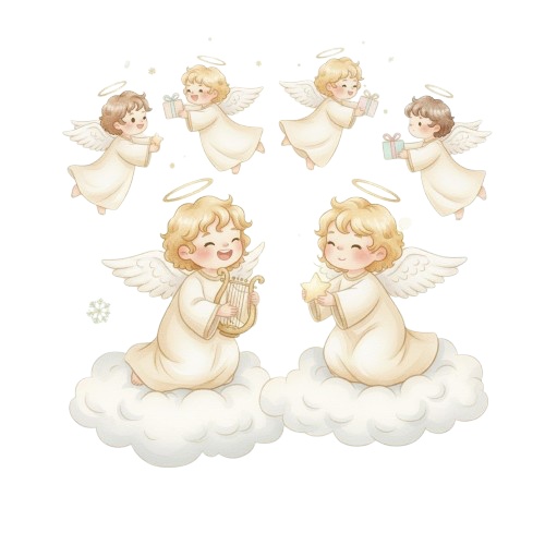 水彩クラシッククリスマスコレクション (PNG形式)